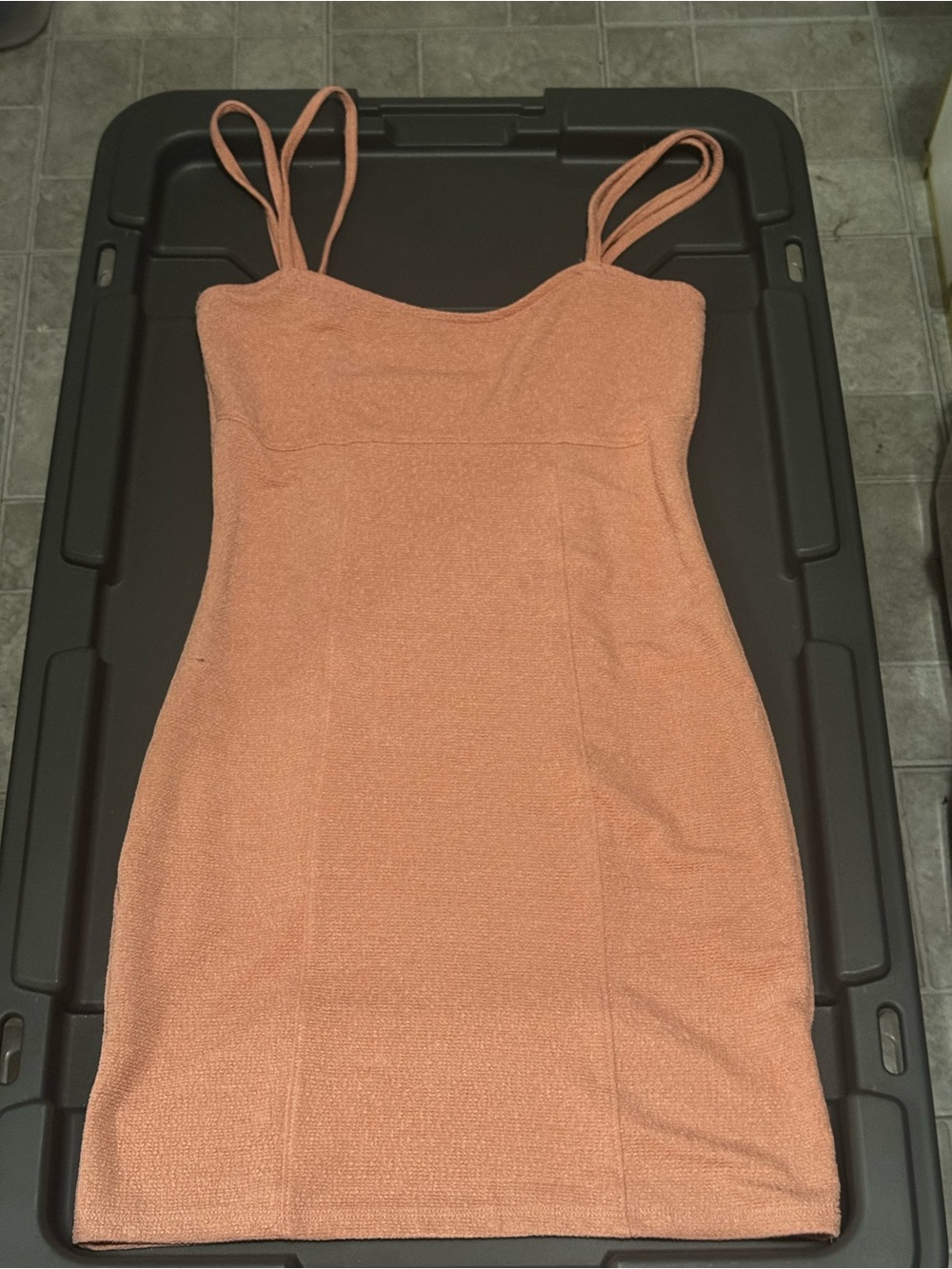 Fashion Nova Peachy pink Double-Strap Bodycon Mini Dress